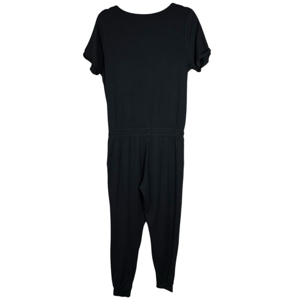 Vuori Black Jumpsuit V Neck Drawstring Jogger Style Short Sleeve Women’s Large - Picture 4 of 4